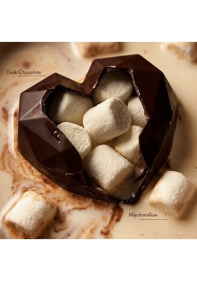 Patislove Heart Chocolate Bomb Marshmallow Dolgulu Kalp Sıcak Çikolata, 35g