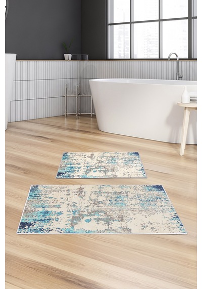 Alanur Trend Kaymaz Taban Dijital Banyo Takımı Kt496 Mavi
