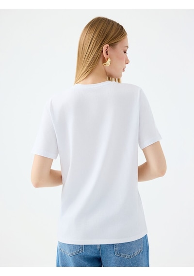 LOFT Regular Fit Kadın Tshirt K.kol Lf2039163 Q1.v1 Beyaz