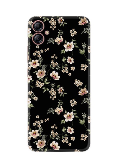 Samsung Samsung Galaxy Uyumlu A04e Kılıf Boutique Baskılı Resimli Siyah Fon Çiçek Pcode -045