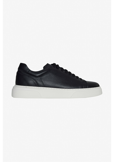 AC&Co / Altınyıldız Classics Erkek Sıyah %100 Deri Rahat Taban Esnek Sneaker Ayakkabı Siyah
