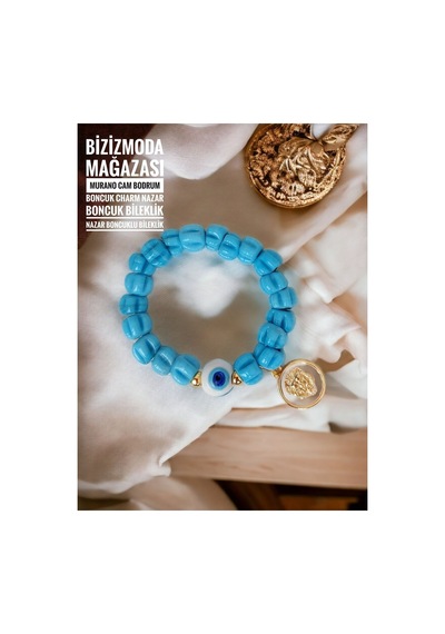 Murano Cam Bodrum Boncuk Charm Nazar Boncuk Bileklik Nazar Boncuklu Bileklik Mavi Boncuk 02715017