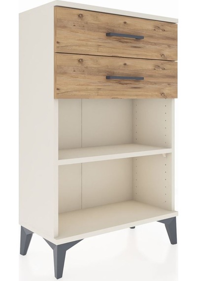 Arges Komodin Tek Raflı 2 Çekmeceli 60x30x96 Aytaşı-çam Aytaşı