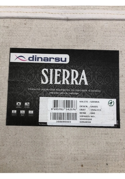Dinarsu Halı Sıerra 150X233 Sa005-060 Vizon Beyaz 4 M2 Halı !