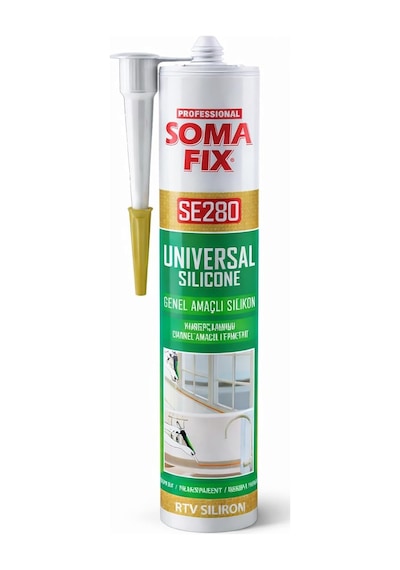 Soma Fix Se280 Genel Amaçlı Silikon 280ml - Şeffaf Silikon - Mutfak, Banyo Ve Genel Sızdırmazlık İçin Yüksek Ya Diğer