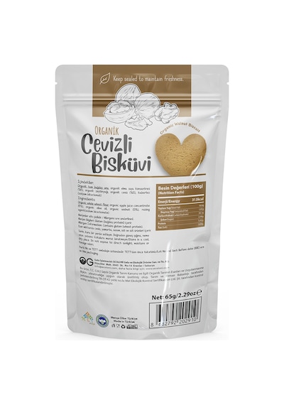 OG natural Organik Cevizli Bisküvi 65 G