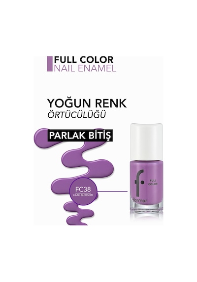 Flormar Yoğun Renk Veren Parlak Oje (Lila) - Full Color Nail Enamel - FC38 LBLOSSOM - 8690604379910