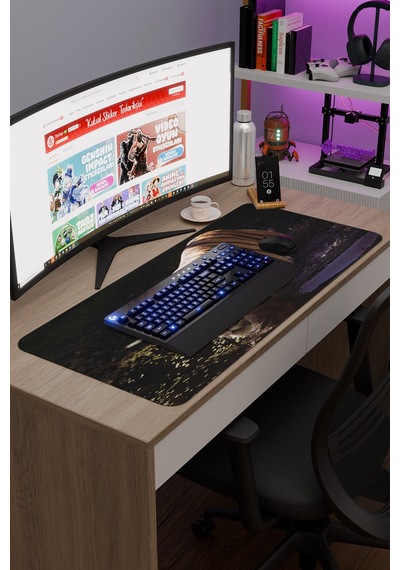 Karadeniz Kaplanı Kaymaz Dikişli Kauçuk Oyuncu Mousepad V5 - 90x40 Xxl Gaming Mouse Pad Fare Altlığı
