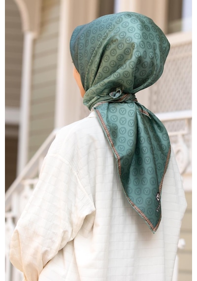 Vissona Twill İpek Eşarp Benetton Yeşili 11276_0035