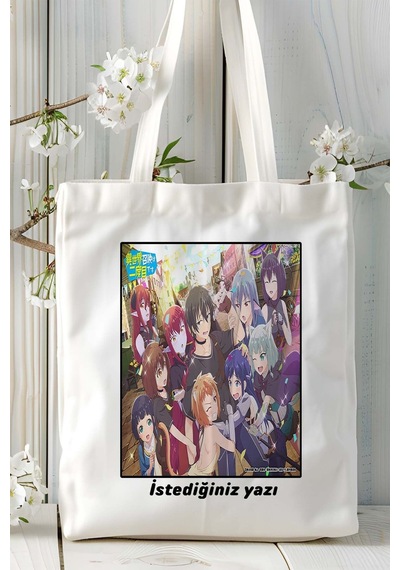 Art Hediye Isekai Shoukan Wa Nidome Desu Baskılı Bez Omuz Çantası Kişiye Özel Model 2 Çok Renkli