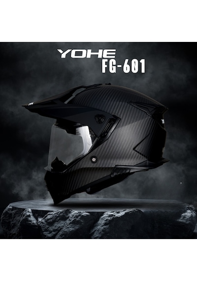 Yohe FG601 Çift Vizör Full Face Motosiklet Kaskı Mat Siyah
