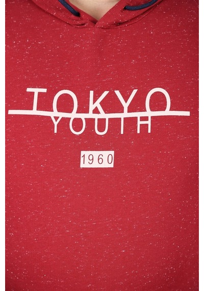 Moc Grande Mocgrande Büyük Beden Erkek Sweat Kapüsonlu Tokyo 22702 Bordo