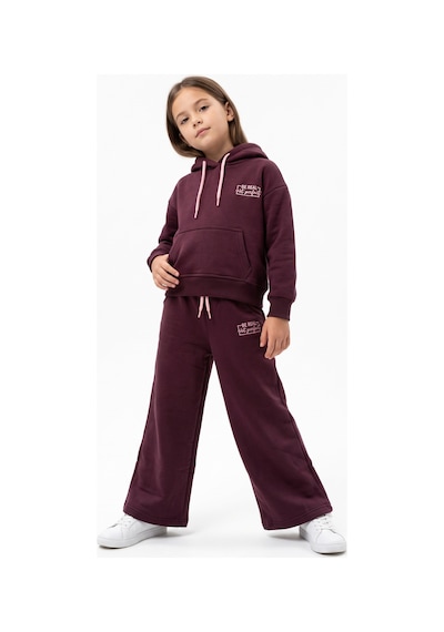 Toontoy Kids Toontoy Kız Çocuk Kapüşonlu Baskılı Eşofman Takım Bordo
