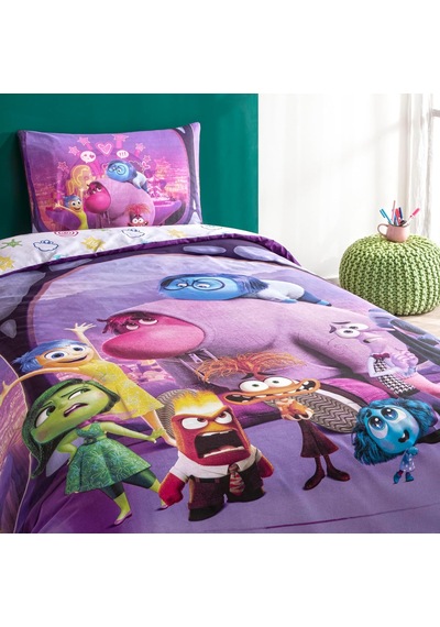 Disney Inside Out 2 Tek Kişilik Pamuk Nevresim Takımı Çok renkli