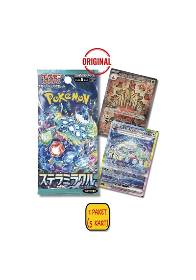 1 Paket 5 Kart Lisanslı Pokémon Kart Scarlet & Violet Sv7 Stellar Miracle Japonca Booster Paket