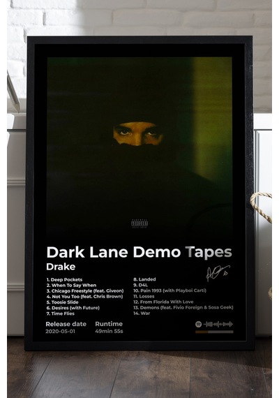 Drake Lane Demo Tapes Siyah Ahşap Çerçeveli Poster, Dekoratif Müzik Albüm Duvar Tablosu