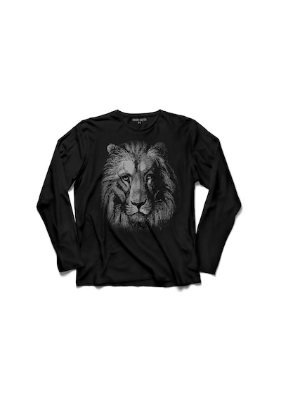 Lıon Head Aslan Kafa Arslan Tarasım Uzun Kollu Tişört Baskılı Çocuk T-shirt 001