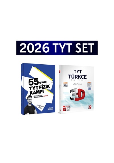 2026 Tyt 55 Günde Fizik Kampı Özcan Aykın+ Tyt Türkçe Soru Bankası 3d Yayınları
