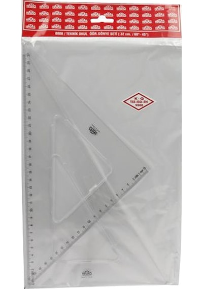 Hatas Öğrenci Gönye Seti 45-60 Derece Plastik 32 CM 0808
