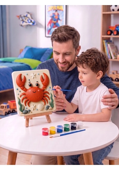15x15 Sevimli Yengeç Taş Boyama Seti Çocuk Ve Yetişkin Hobi Kiti