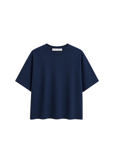 Mixray 2101 Kadın Bisiklet Yaka Soft Oversize Basic Modal T-shirt Lacivert