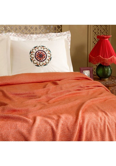 Karaca Home Andalisa %100 Pamuk Nakışlı Çift Kişilik Nish Set Bordo Bordo