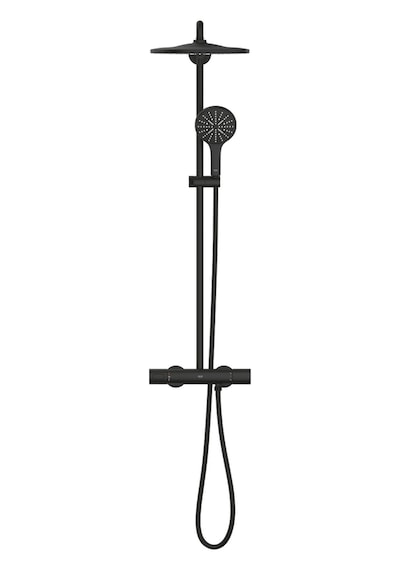 Grohe Rainshower Smartactive 310 Duvara Monte Termostatik Bataryalı Duş Sistemi Phantom Black - 2211 Krom