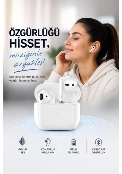 Özel Seri Pratik Alet Seyahat Ürünü Telefon Aksesuarı Bluetooth Kulaklık Air-5s Beyaz