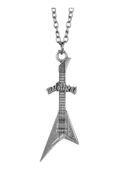 Motörhead - Elektro Gitar Gümüş Kaplama Zincir Kolye 60 CM Çok Renkli