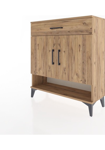 Arges Şifonyer 2 Raflı Tek Çekmeceli 2 Kapaklı 88x30x96 Çam-çam Çam
