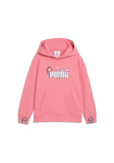 Puma X Gabbys Dollhouse Çocuk Baskılı Geniş Kesim Kapüşonlu Sweatshırt 634928 25 Pembe