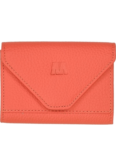 Mft Leather Hakiki Deri Kadın Akordiyon Cüzdan Mia 2190 Flother Mat Turuncu