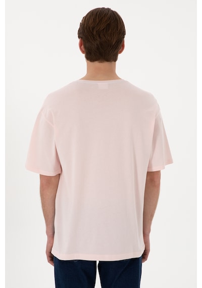 U.S. Polo Assn. Erkek Comfort Fit Bisiklet Yaka Açık Pembe Tişört 50306904-VR078