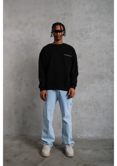 Butik İstanbul Erkek Oversize Sweatshirt Siyah Renk Ön Ve Sırt Baskılı, Üç İplik İçi Pamuklu Kumaş, Rahat Kalıp, Ribanalı Kışlık Sweat Winagain Polizei Serisi - Siyah Butik İstanbul Erkek Oversize Sweatshirt Siyah Renk Ön Ve Sırt Baskılı, Üç İplik İçi Pamuklu Kumaş, Rahat Kalıp, Ribanalı Kışlık Sweat Winagain Polizei Serisi - Siyah