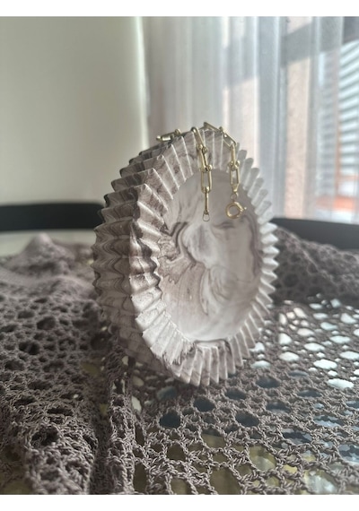 Fitilli Tasarım Takı Tabağı - Dekoratif Tabak - 14.5 Cm