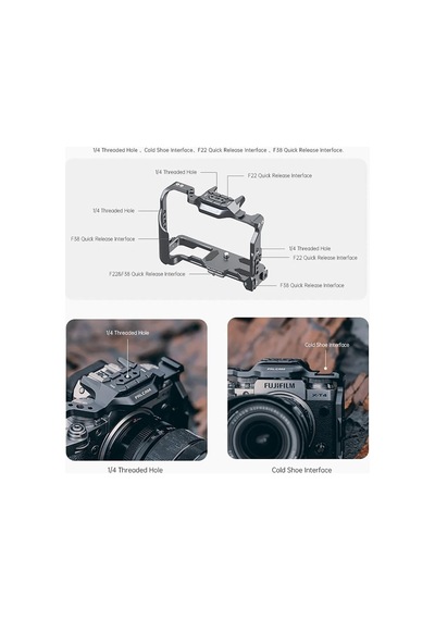 Lexroo Falcam F22&f38 Quick Release Camera Cage Çerçeve Fujıfılm X-t4 Standart