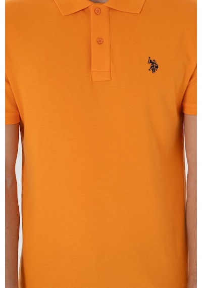 U.S. Polo Assn. Erkek Slim Fit Polo Yaka Turuncu Basic Tişört 50297984-VR051 U.S. Polo Assn. Erkek Slim Fit Polo Yaka Turuncu Basic Tişört 50297984-VR051