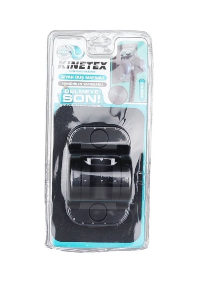 Kinetex Ktx-3025 Duş Askısı Ve Mafsal Siyah Vakumlu Yapışkanlı Montaj Diğer