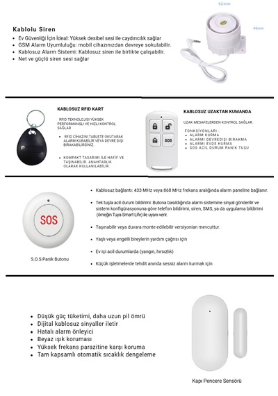 Obiem Akıllı Güvenlik Pet Destekli Alarm Sistemleri + Iç Ve Dış Mekân Ptz Hd Kamera - Ev Ve Iş Yeri Orta Plus