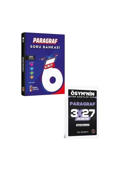 İsem 2027 6. Sınıf Paragraf Soru Bankası+ Evp Akademi Paragraf