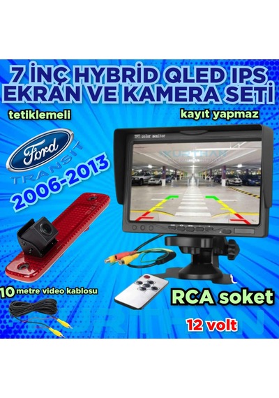 Transit 2016-2013 Uyumlu Park Kamerası Ve 7 İnç Ips Monitör 12 V