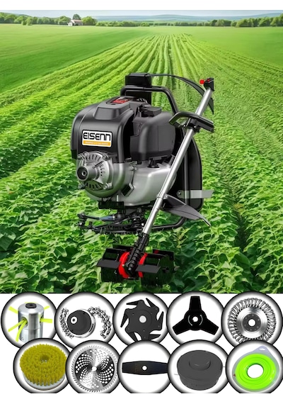 Eisenn Germany EIS-BR11 Sırt Tipi Benzinli Ot Çalı Çim Biçme Tırpanı + 11 Parça Full Set Halı Yıkamalı