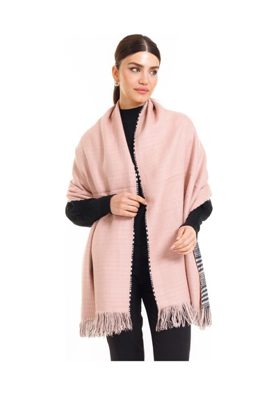 Ladycolor Çift Taraflı Ekose Atkı Şal-omuz Şalı Pembe