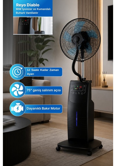 Reyo Diablo 90w İyonizer Ve Kumandalı Buharlı Vantilatör