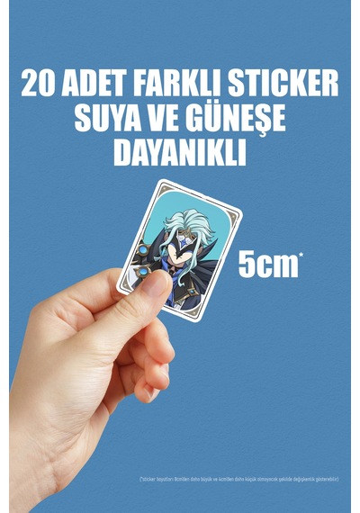Genshin Impact Dottore Oyuntelefon Laptop Bullet Journal Yapışkanlı Folyo Sticker Paketi 20 Adet Çok Renkli