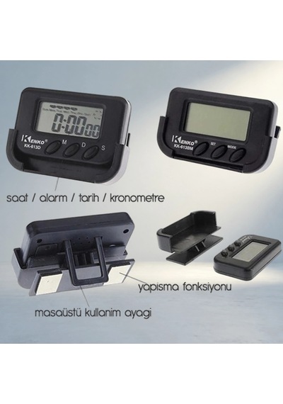 Kronometreli Alarmlı Dijital Saat 1 Adet Ev Ve Araç Kullanımı .