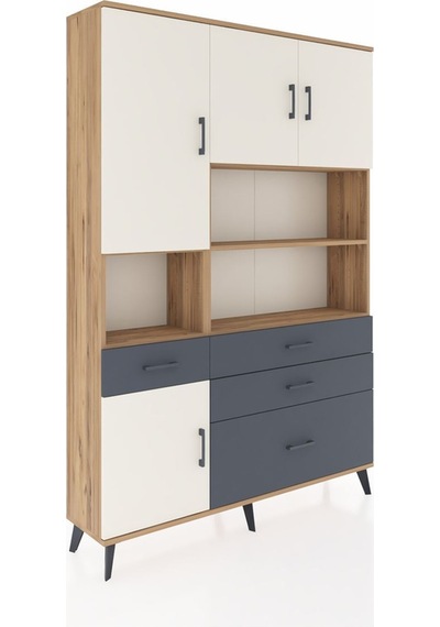 Arges Dolap 9 Raflı 4 Çekmeceli 4 Kapaklı 132x30x195 Çam-aytaşı/antrasit Aytası/antrasıt Arges Dolap 9 Raflı 4 Çekmeceli 4 Kapaklı 132x30x195 Çam-aytaşı/antrasit Aytası/antrasıt