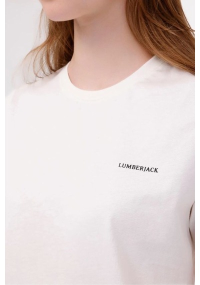 Lumberjack Wb C Neck 11ct122 5fx Kadın Kısa Kol Tişört Ekru
