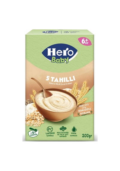 Hero Baby 5 Tahıllı Sütsüz 200 G x 4