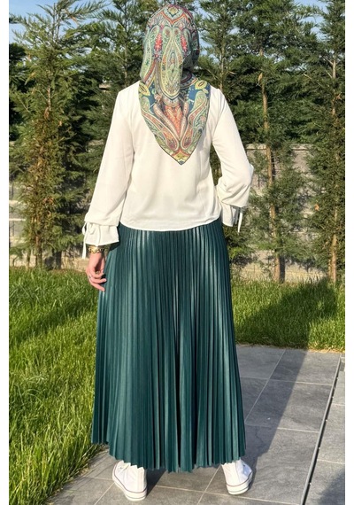 Rabia Şamlı Eliz Zümrüt Plise Etek Normal